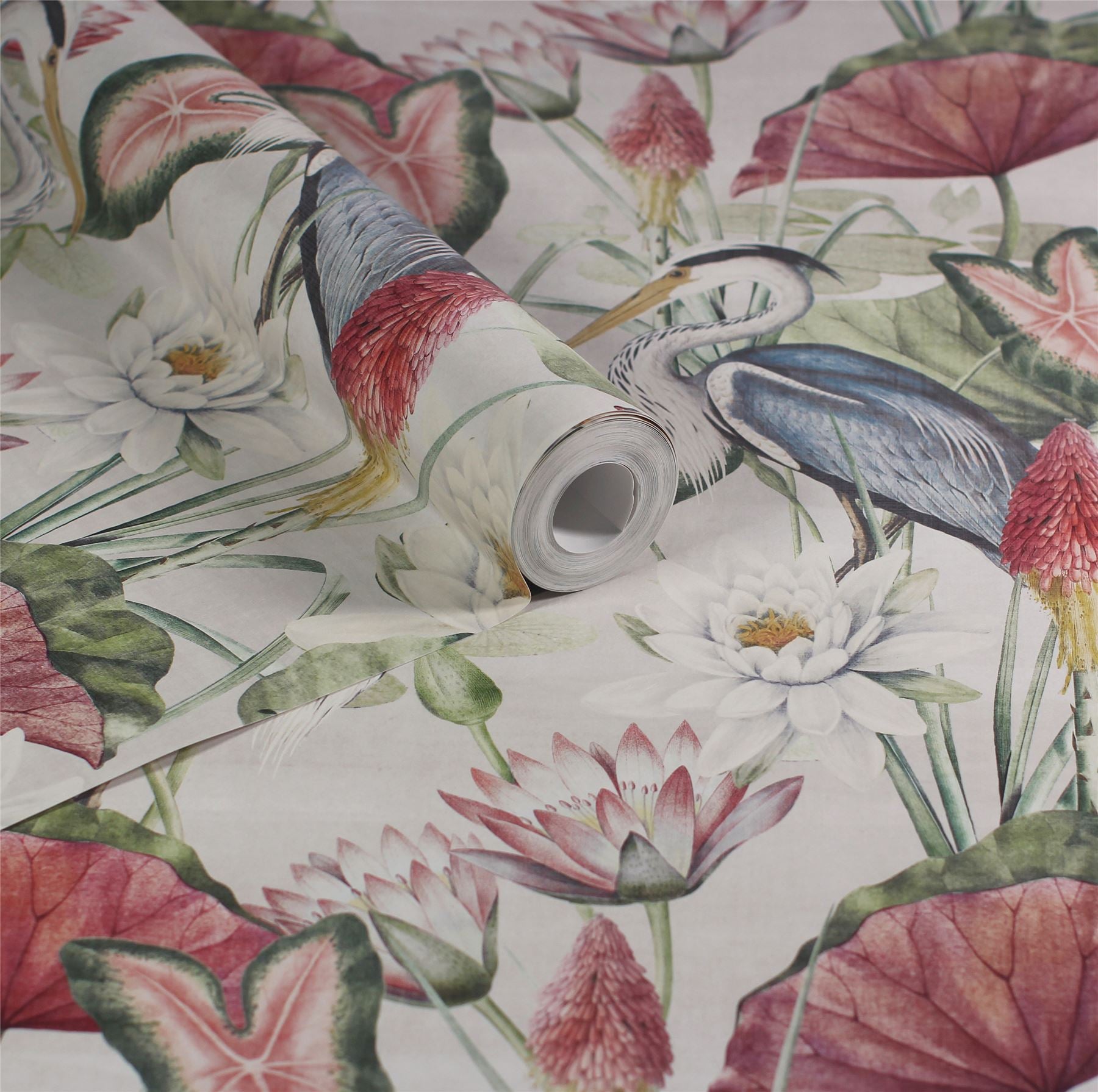 Waterlily Lake Linen Multicoloured Wallpaper