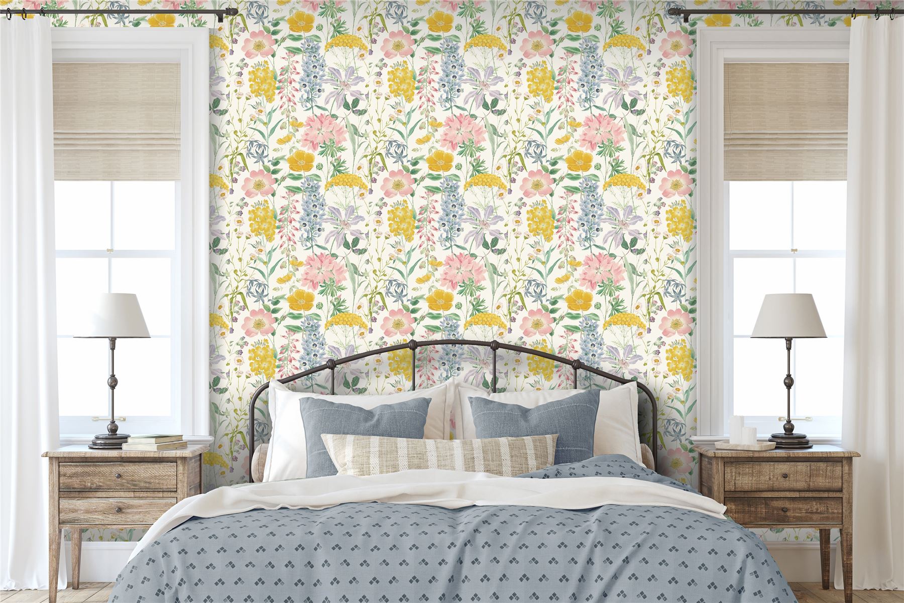 RHS Country Garden Cream Wallpaper