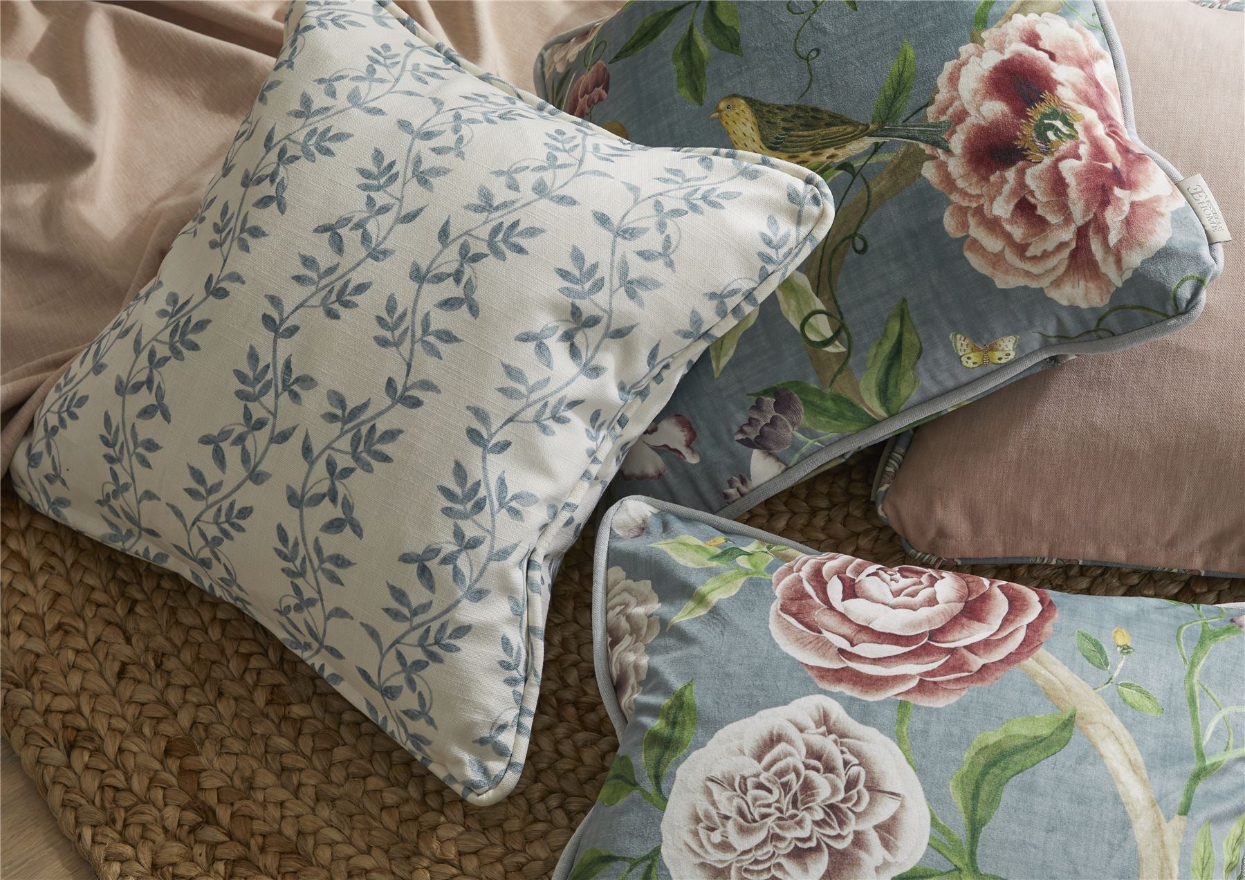 Botanic Vines Slate Blue Cushion