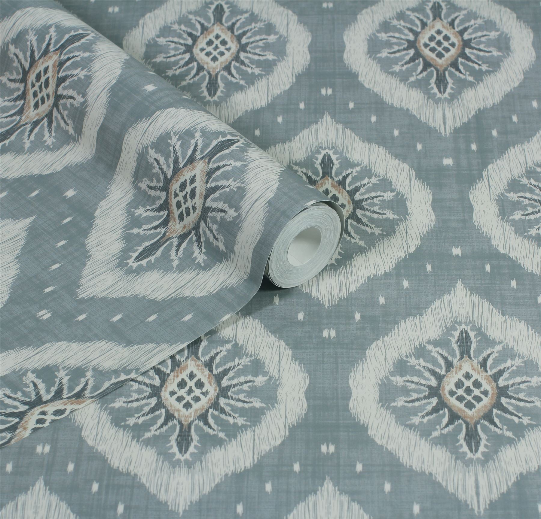 Odina Ikat Soft Blue Wallpaper